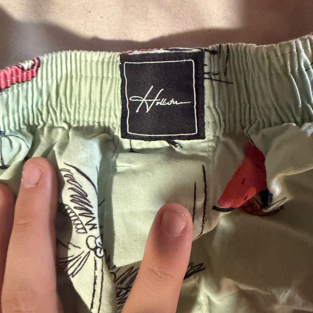 Hollister Green Patterned Shorts